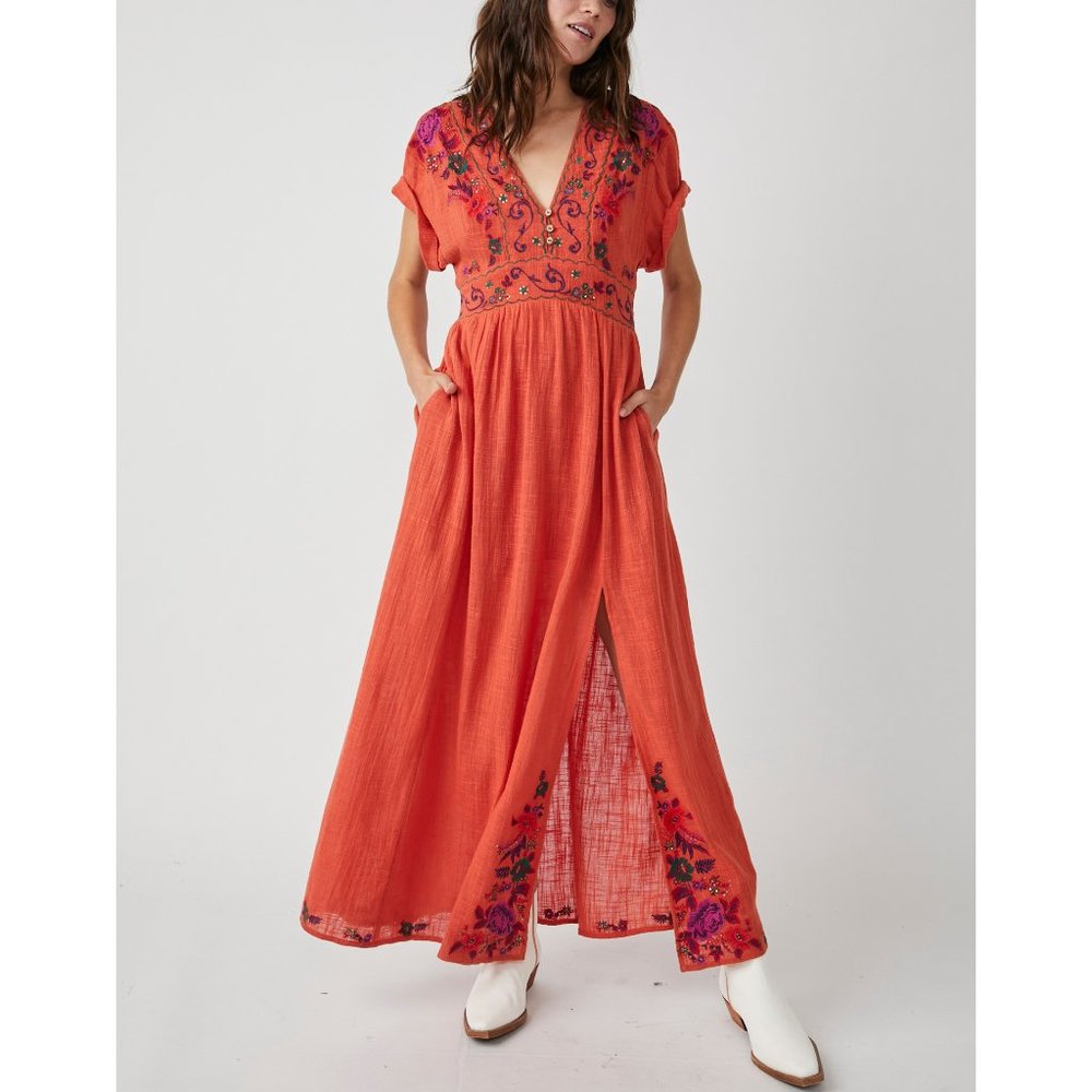 FREE PEOPLE Maisle Dress / Tiger Red Combo